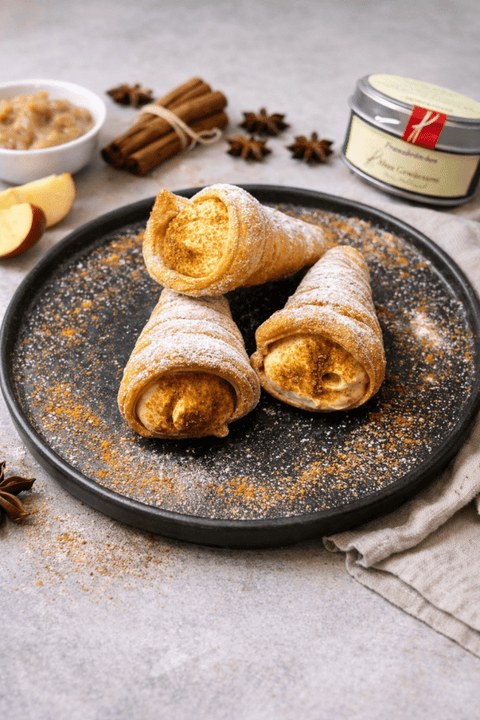 Cannoli mit Ricotta-Creme und Franzbrötchen Gewürzzucker - www.altesgewuerzamt.live