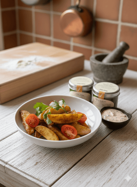 Dip-Down Wedges mit Sour Cream und Cajun Spice - www.altesgewuerzamt.live