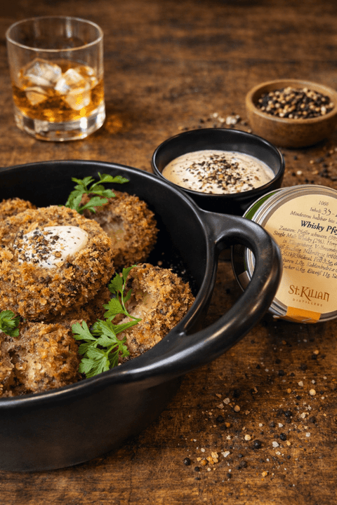 Gebackene Champignons mit Whisky Pfeffer und Whisky Schmand - www.altesgewuerzamt.live