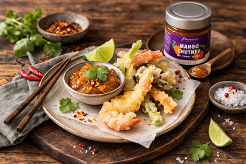 Garnelen und Gemüse Tempura mit „AGA“ Mango-Chutney - www.altesgewuerzamt.live