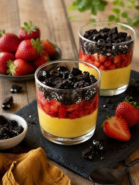 Cheesecake mit Erdbeeren und "Oreo"-Crumble - www.altesgewuerzamt.live