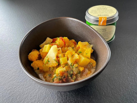 Aloo Gobi - Blumenkohl mit Curry Jaipur und Kartoffeln - www.altesgewuerzamt.live