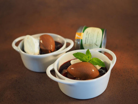Kirschgrütze mit Backstube - Schoko und Schokosorbet - www.altesgewuerzamt.live