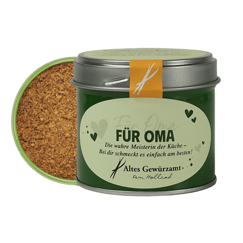 Kartoffelstampfgewürz Für-Oma – Geschenkdose mit Röstzwiebeln und Schabzigerklee