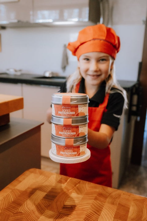 Sofies Pastazauber, a child-friendly pasta spice blend by Sofie and the Gewürzamt