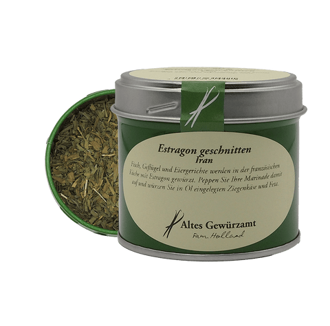Cut tarragon shaker tin – an aniseed-savoury herb for French cooking