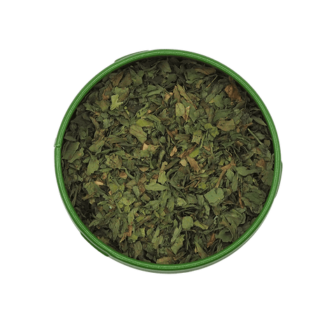 Rubbed lovage close-up – an intensely savoury soup herb with a celery note