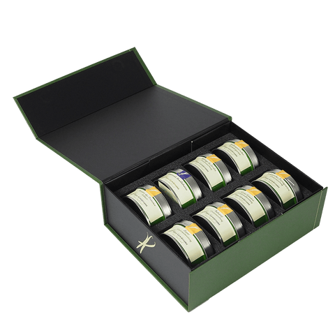 Mittelmeerküche Geschenkbox geöffnet – Pyramidensalz, Bouillabaisse, Gyros, Zatar