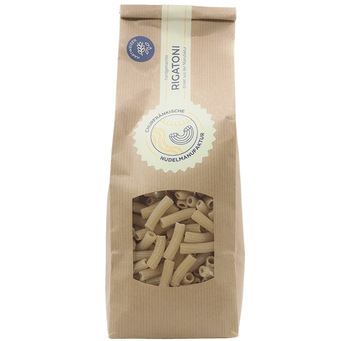 Rigatoni handgemacht von der Churfränkischen Nudelmanufaktur