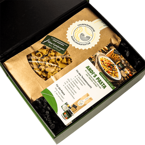 Pastabox Tomate Geschenkset — mediterranes Pasta-Geschenk vom Alten Gewürzamt