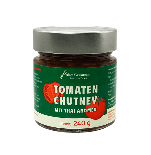 Tomaten Chutney Glas – 58 % Tomate mit Thai-Basilikum und Galgant