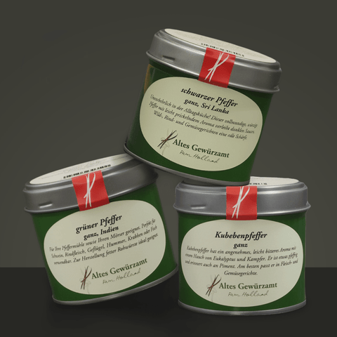Pfeffer Bundle — drei sortenreine Pfeffer im Set