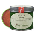 Ground pasilla chili tin – chilaca pod for mole and bean dishes