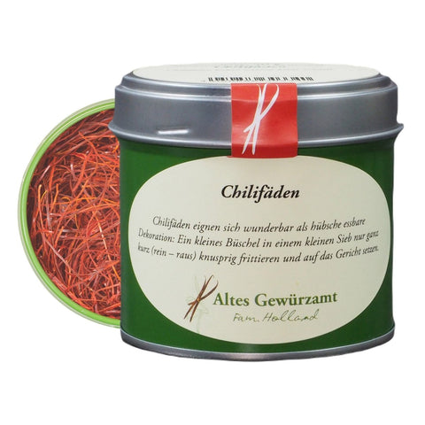 Chili threads tin – a delicate edible decoration for sushi and carpaccio