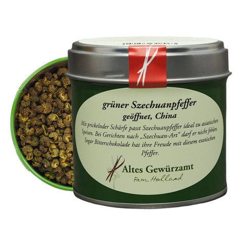 Grüner Szechuanpfeffer aus China in der Streudose