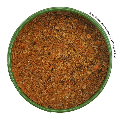 Gyros Gewürz Nahaufnahme – Paprika, Oregano und Knoblauch für griechische Spezialitäten