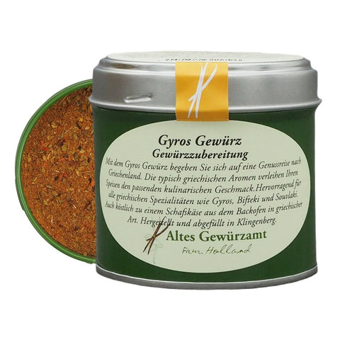 Gyros spice shaker tin – a Greek seasoning blend for souvlaki and bifteki