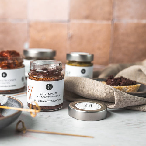 Olivenpaste aus Kalamata-Oliven von Deligreece — kräftige Tapenade