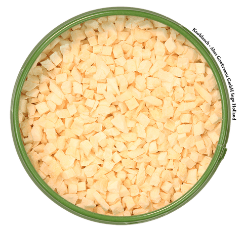 Knoblauch gefriergetrocknet Nahaufnahme – intensives Aroma fast wie frische Zehe