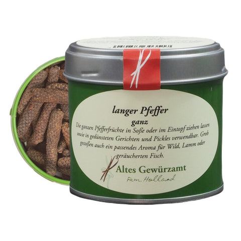 Langer Pfeffer ganz Dose – indonesische Spezialität mit erdig-süßlichem Aroma