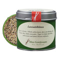 Lavender flowers – floral-aromatic blossoms from Provence in a tin