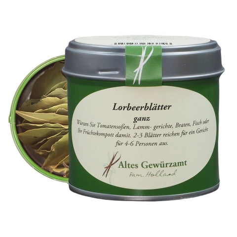 Lorbeerblätter ganz Dose – mediterrane Blätter für Schmorbraten und Sauerbraten