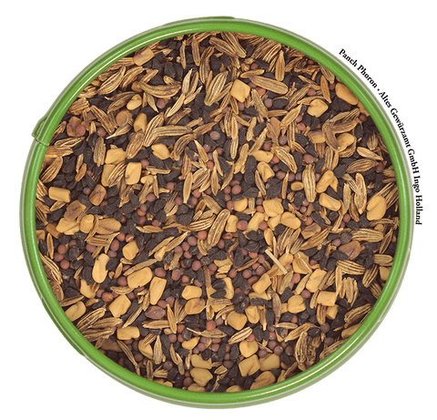 Panch Phoron Detailansicht — Bockshornklee, Senf, Schwarzkümmel, Kreuzkümmel, Fenchel