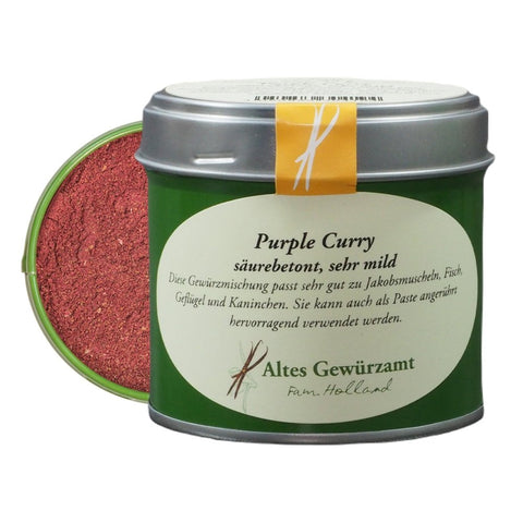 Purple Curry mit Hibiskusblüte — lilafarbene Currymischung