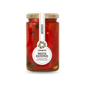 Roasted Red Peppers — geröstete rote Paprika eingelegt mit Knoblauch