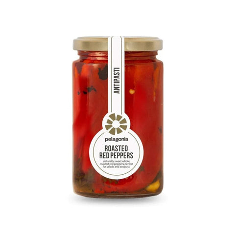 Roasted Red Peppers — geröstete rote Paprika eingelegt mit Knoblauch