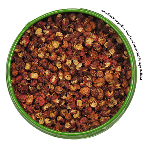 Red Szechuan pepper close-up — tingling berries for wok dishes