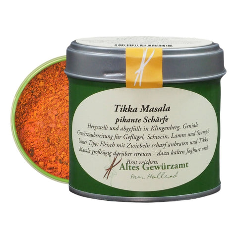 Tikka Masala indische Curry-Gewürzzubereitung in der Dose